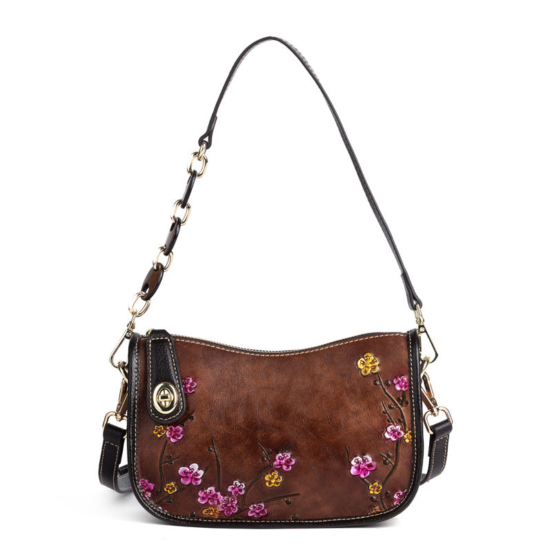 Retro First-Layer Cowhide Simple Shoulder Bag