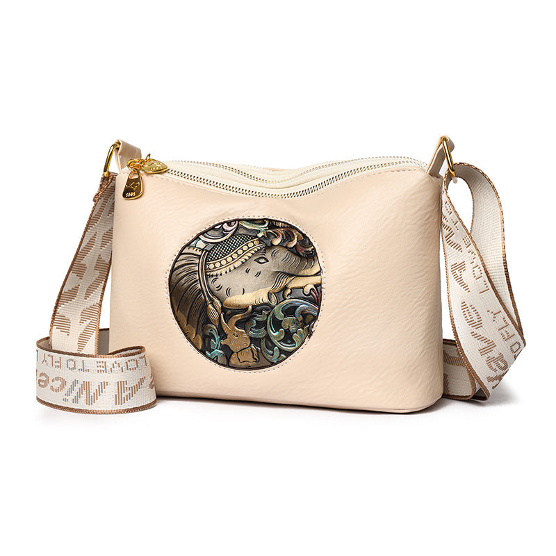 Multi-Compartment Retro Shoulder Bag