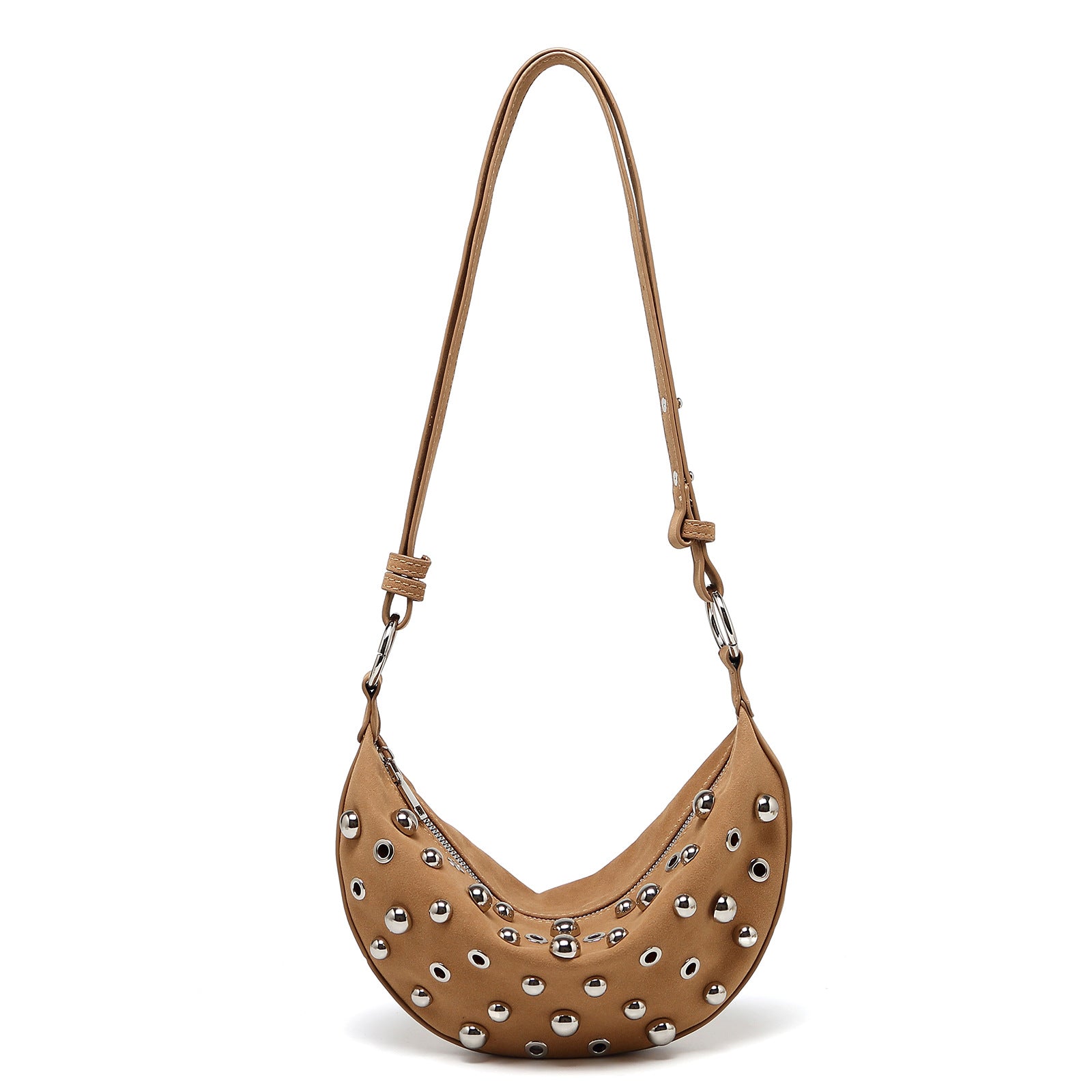Fashion Retro Rivet Crossbody Bag Metallic Matte Bag