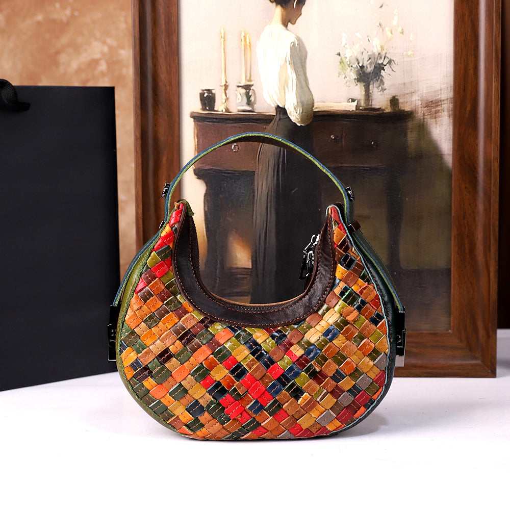 Jane - Women's Woven Full-Grain Leather Bag
