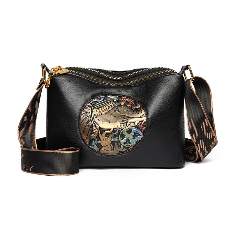 Multi-Compartment Retro Shoulder Bag