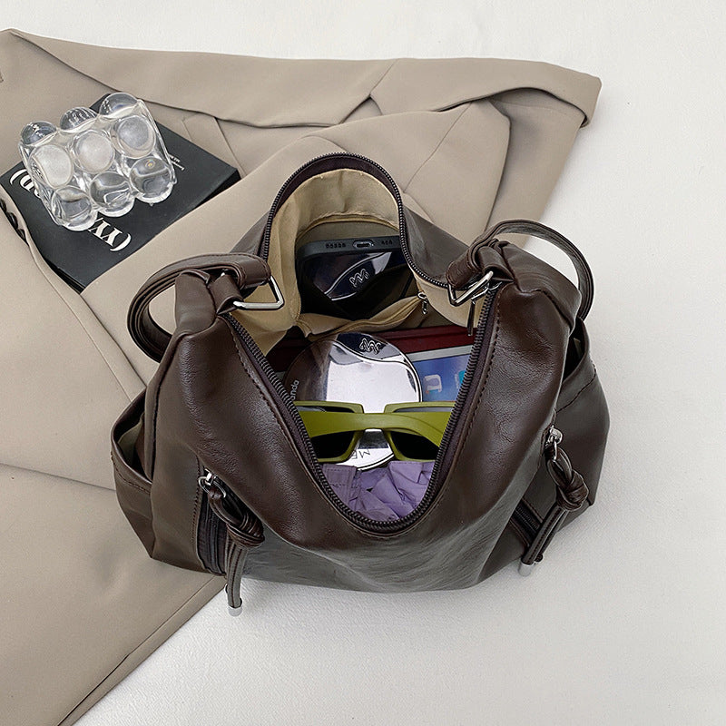 Capacity - Leather Oil-Soft Shoulder Bag