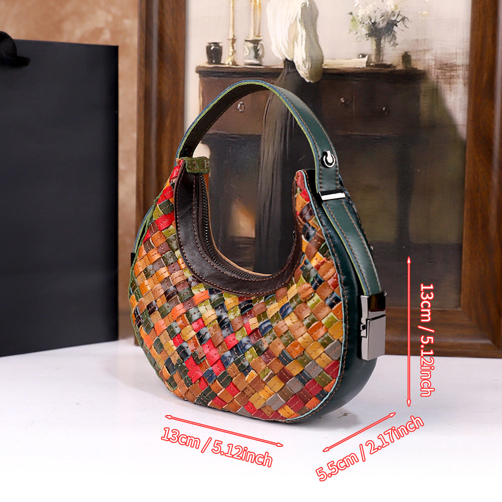 Jane - Women's Woven Full-Grain Leather Bag