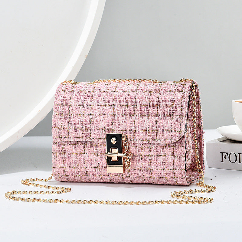 Versatile Gold Silk Contrast Color Bag