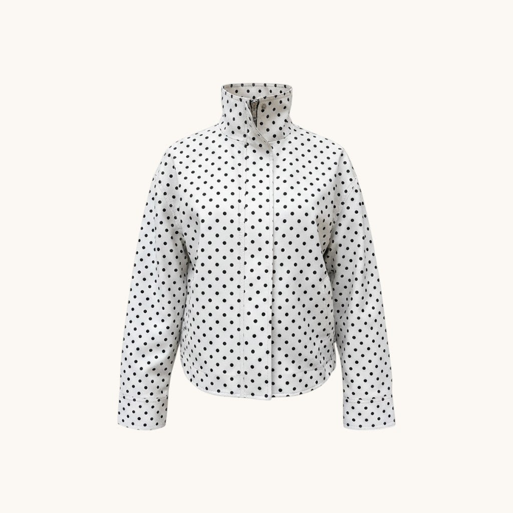 White Polka-dot Trench Coat