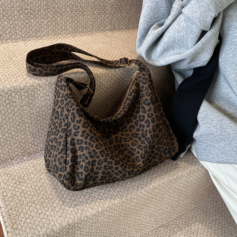 Large Capacity Leopard-Print Shoulder Crossbody Bag