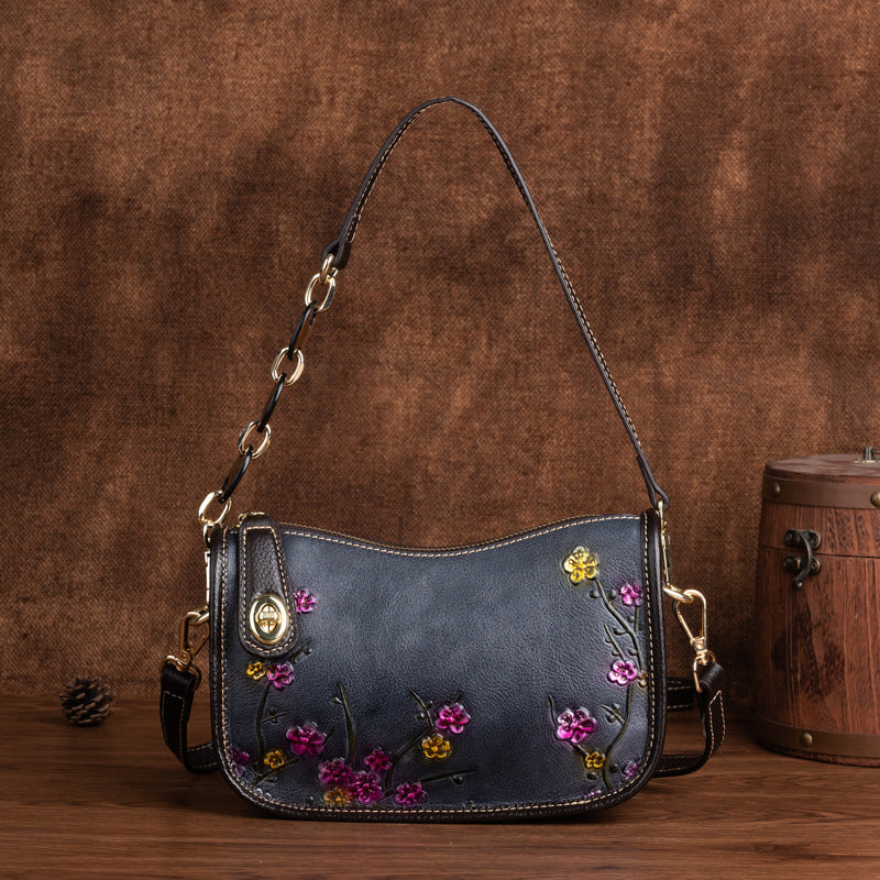 Retro First-Layer Cowhide Simple Shoulder Bag
