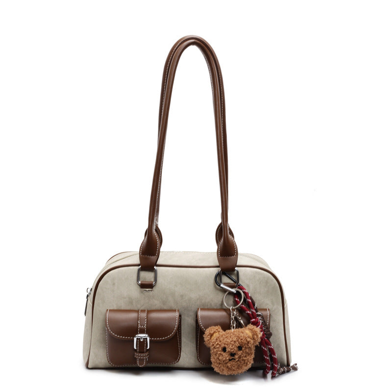 Retro Niche Color-block Commuter Handbag