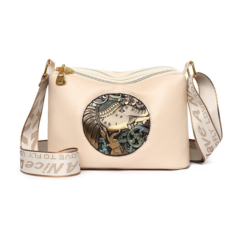 Multi-Compartment Retro Shoulder Bag