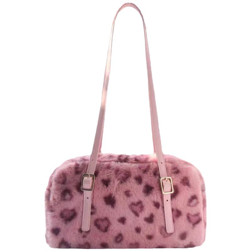 Womens Versatile Furry Shoulder Tote Bag