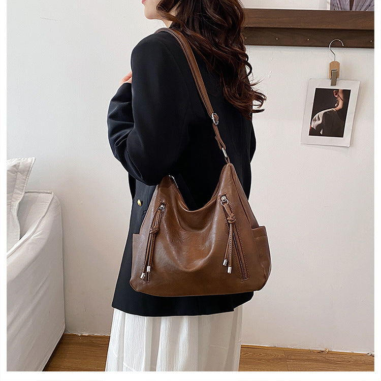 Capacity - Leather Oil-Soft Shoulder Bag