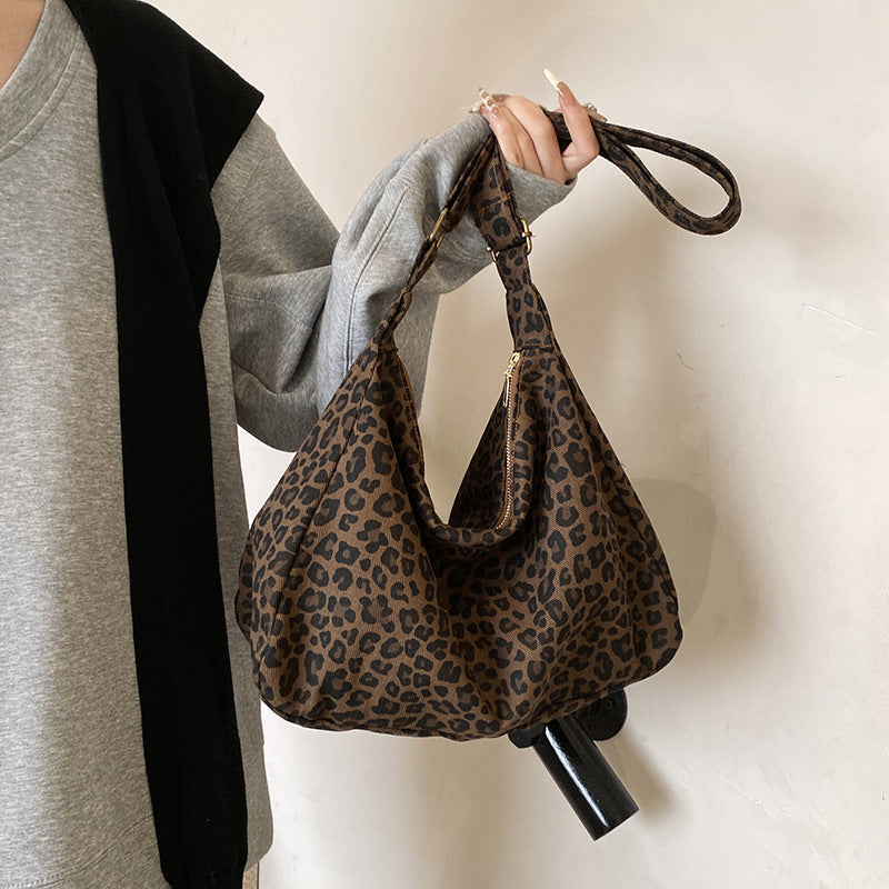 Large Capacity Leopard-Print Shoulder Crossbody Bag