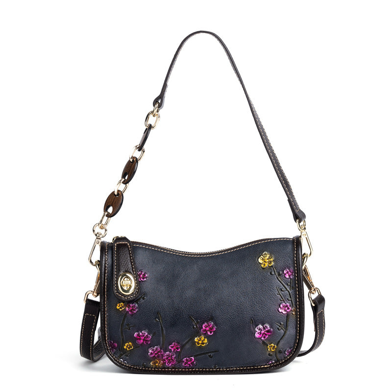 Retro First-Layer Cowhide Simple Shoulder Bag