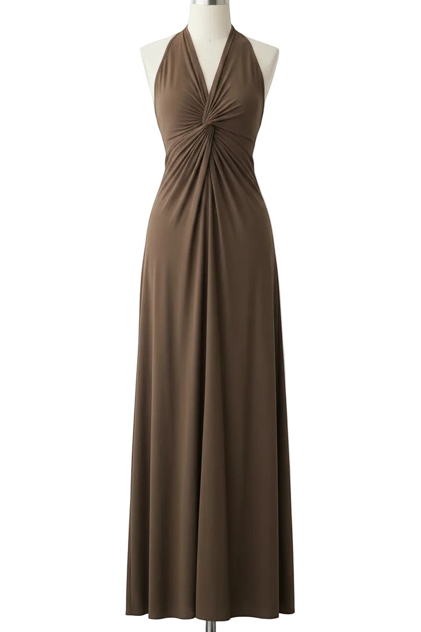 Design Forward Sleeveless Dress With A Front Knot Detail For Women