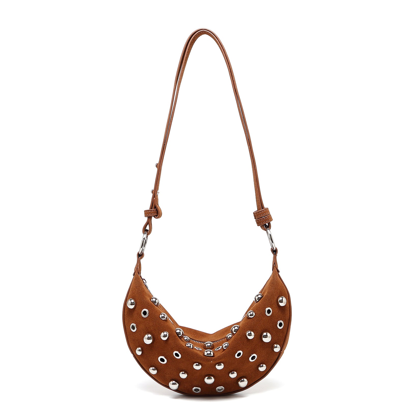 Fashion Retro Rivet Crossbody Bag Metallic Matte Bag