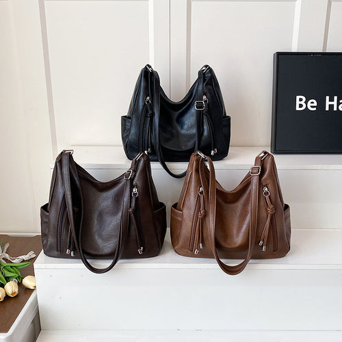 Capacity - Leather Oil-Soft Shoulder Bag
