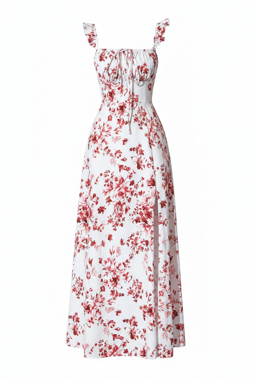 Summer New Womens Floral Print Long Dress