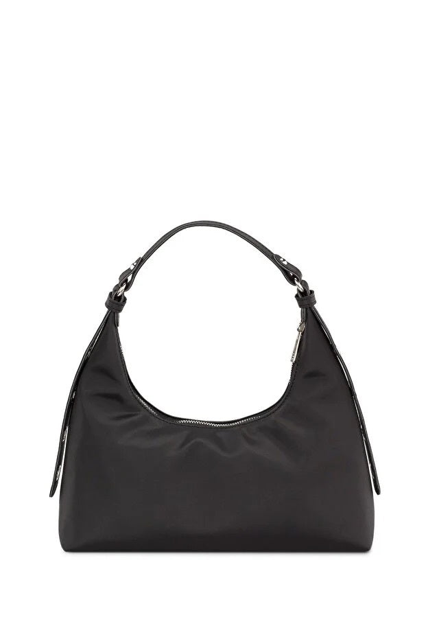 Black Baguette Shoulder Bag For Women