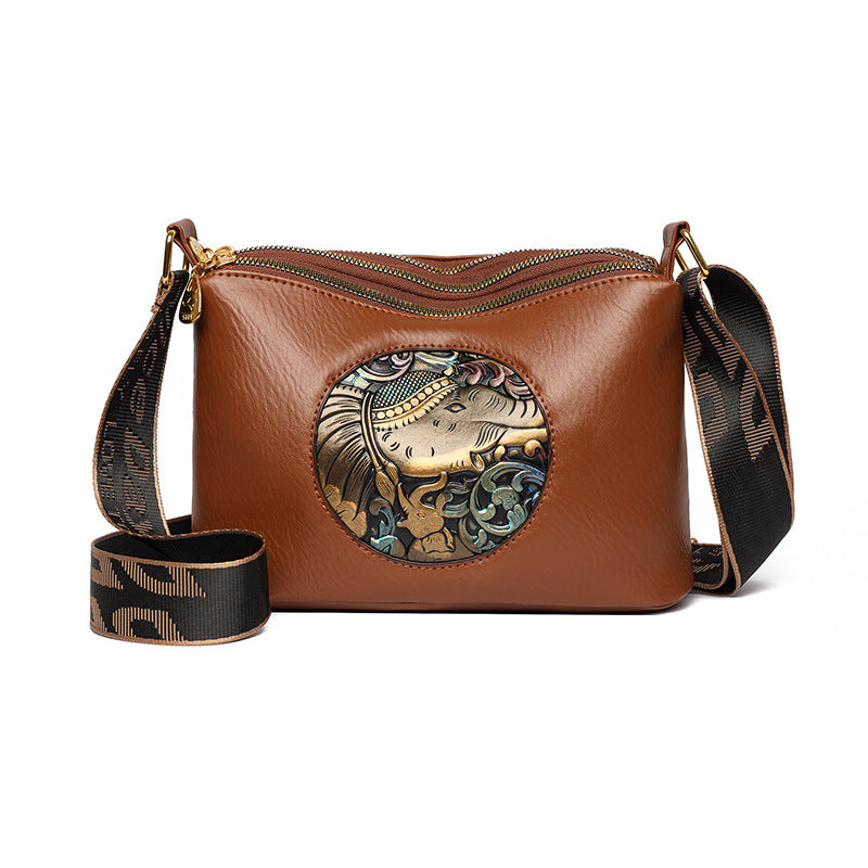 Multi-Compartment Retro Shoulder Bag