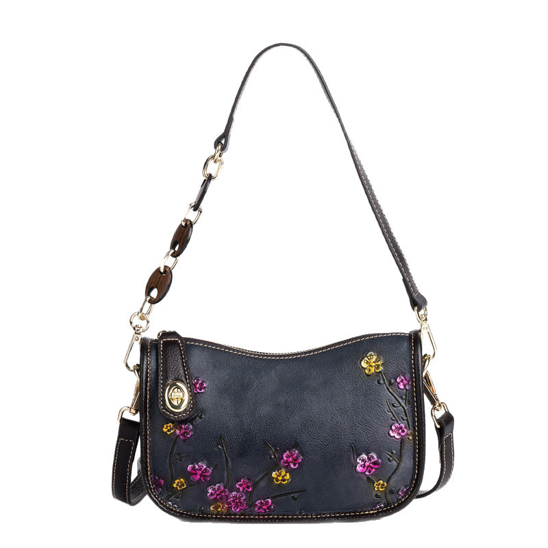 Retro First-Layer Cowhide Simple Shoulder Bag