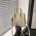 Single-shoulder Denim Plaid Crossbody Bag