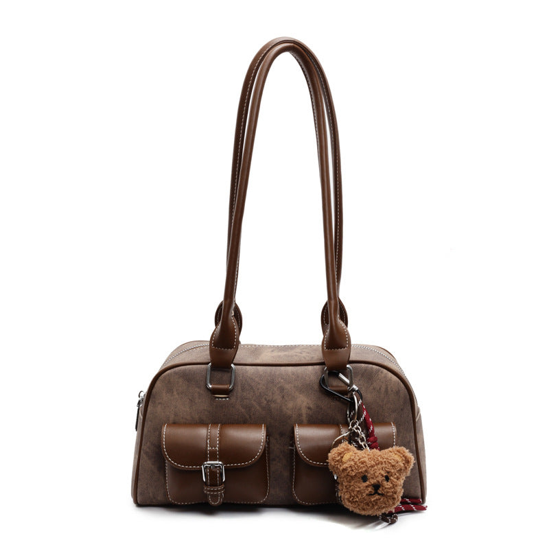 Retro Niche Color-block Commuter Handbag