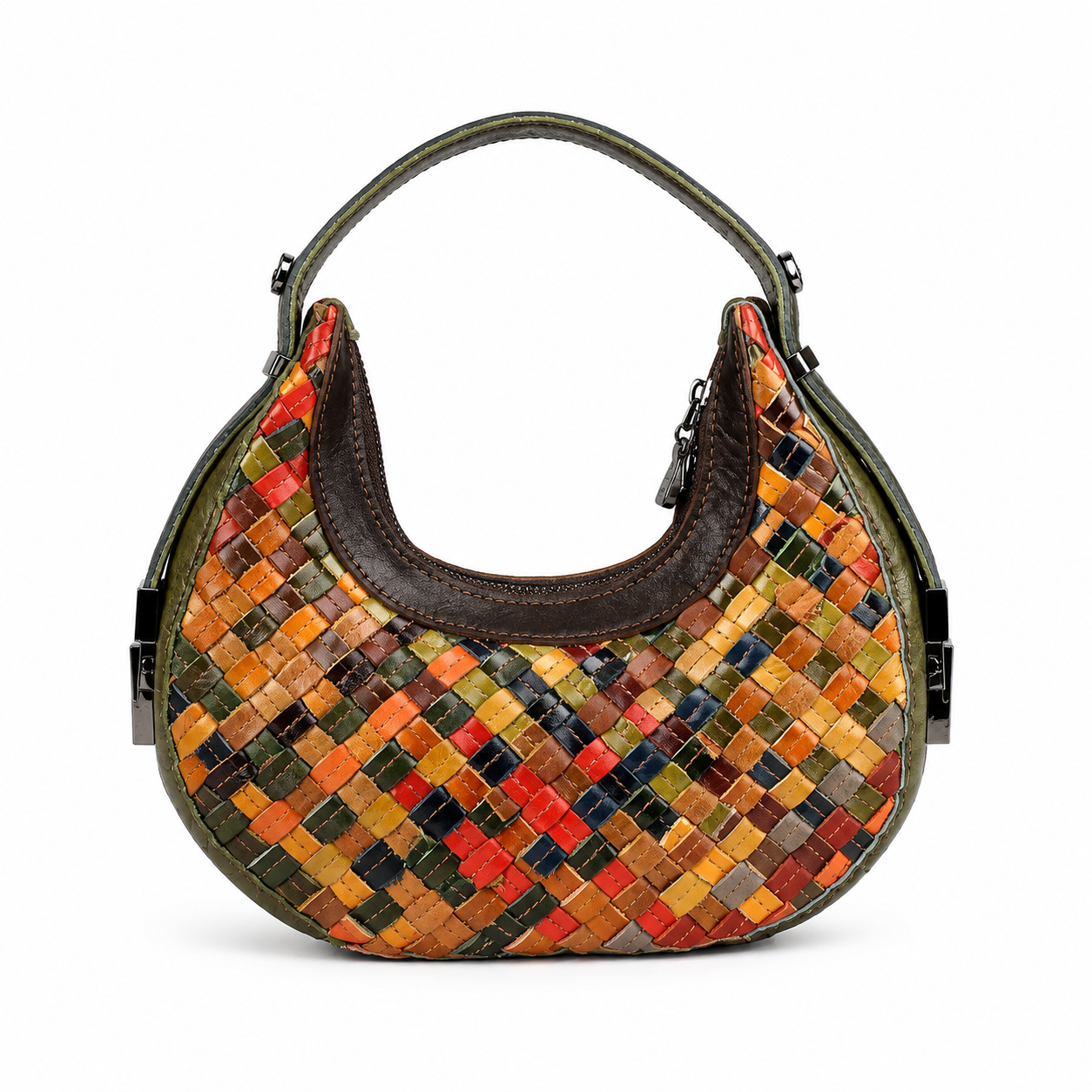 Jane - Women's Woven Full-Grain Leather Bag