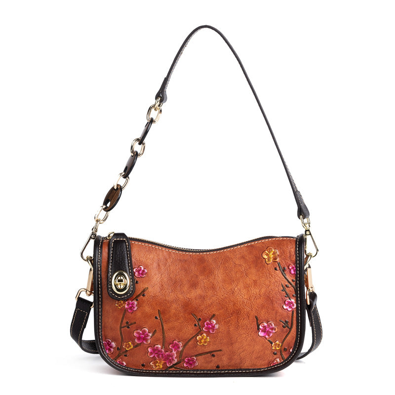 Retro First-Layer Cowhide Simple Shoulder Bag