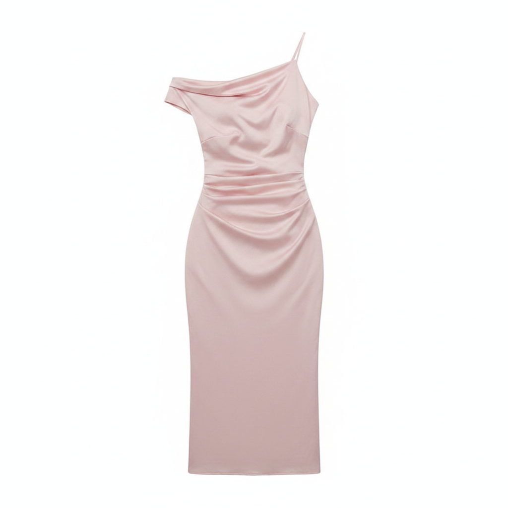 Off-shoulder Satin Slip Dress For Women