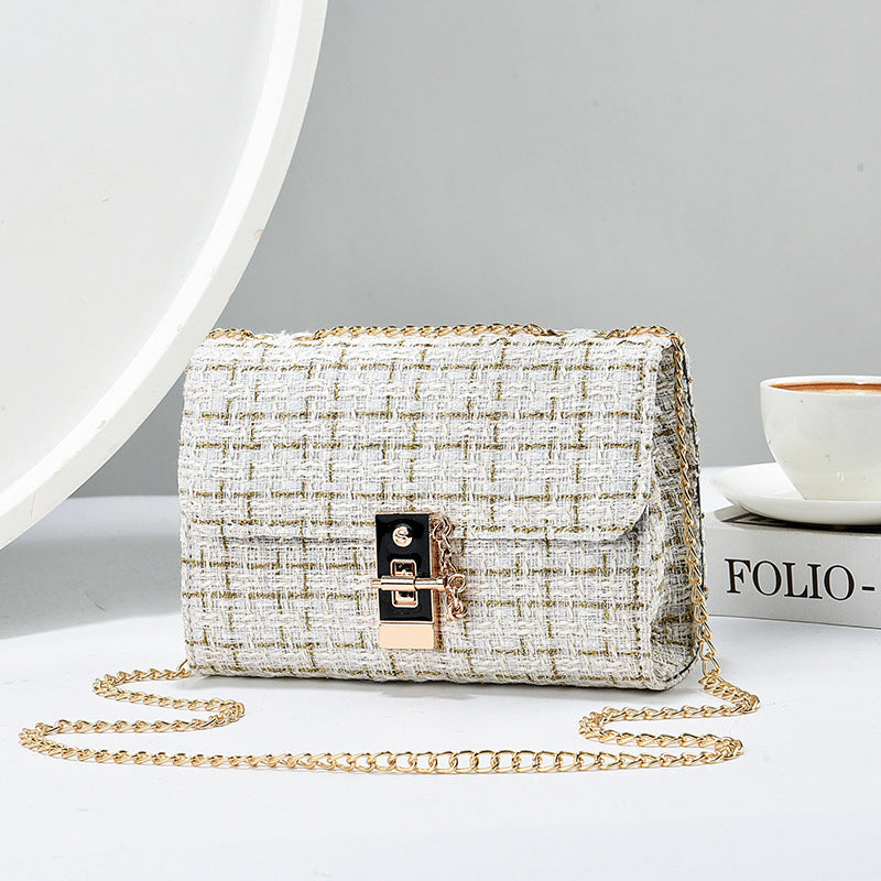 Versatile Gold Silk Contrast Color Bag