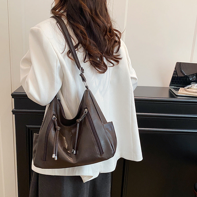Capacity - Leather Oil-Soft Shoulder Bag