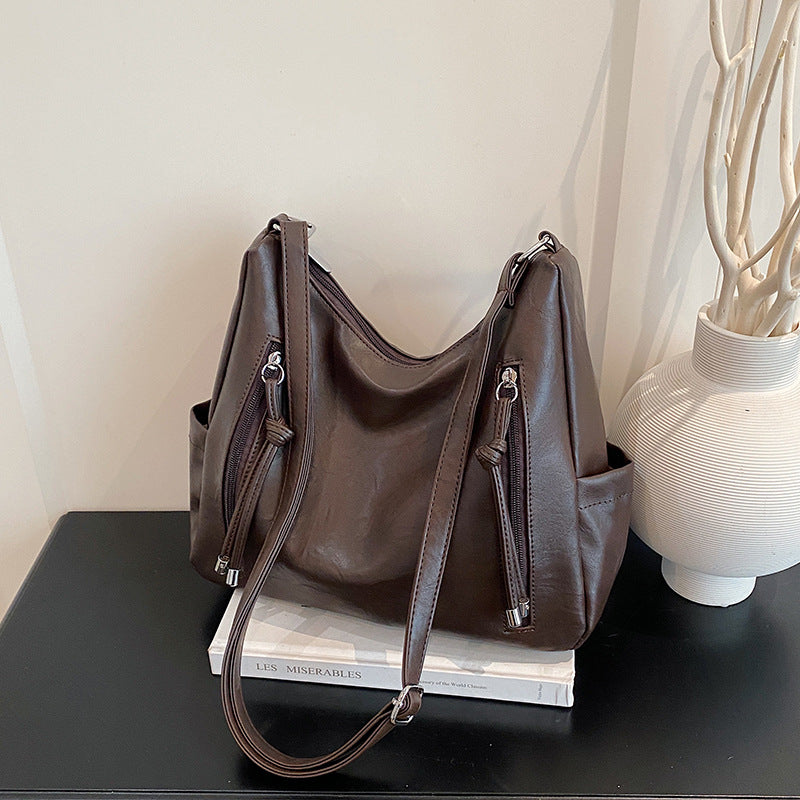 Capacity - Leather Oil-Soft Shoulder Bag