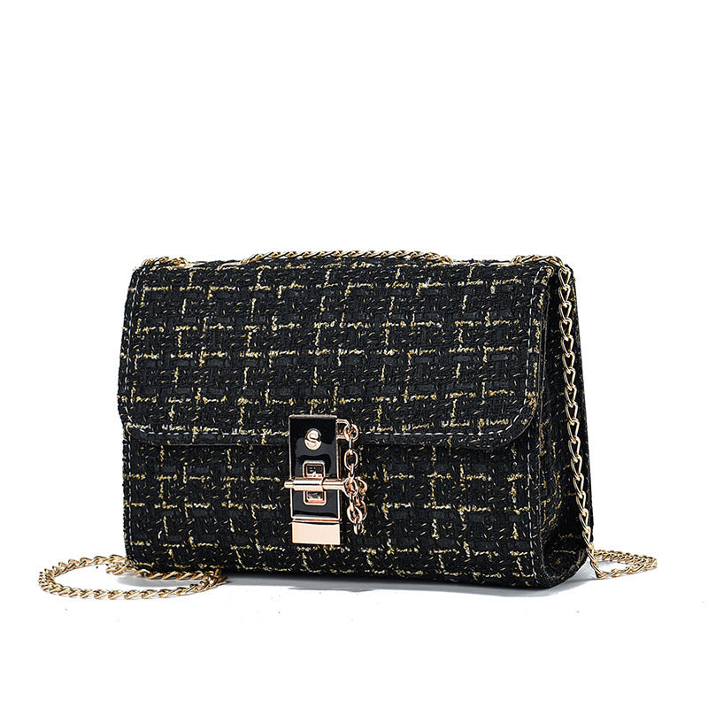 Versatile Gold Silk Contrast Color Bag