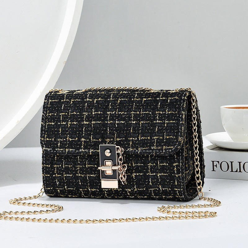 Versatile Gold Silk Contrast Color Bag