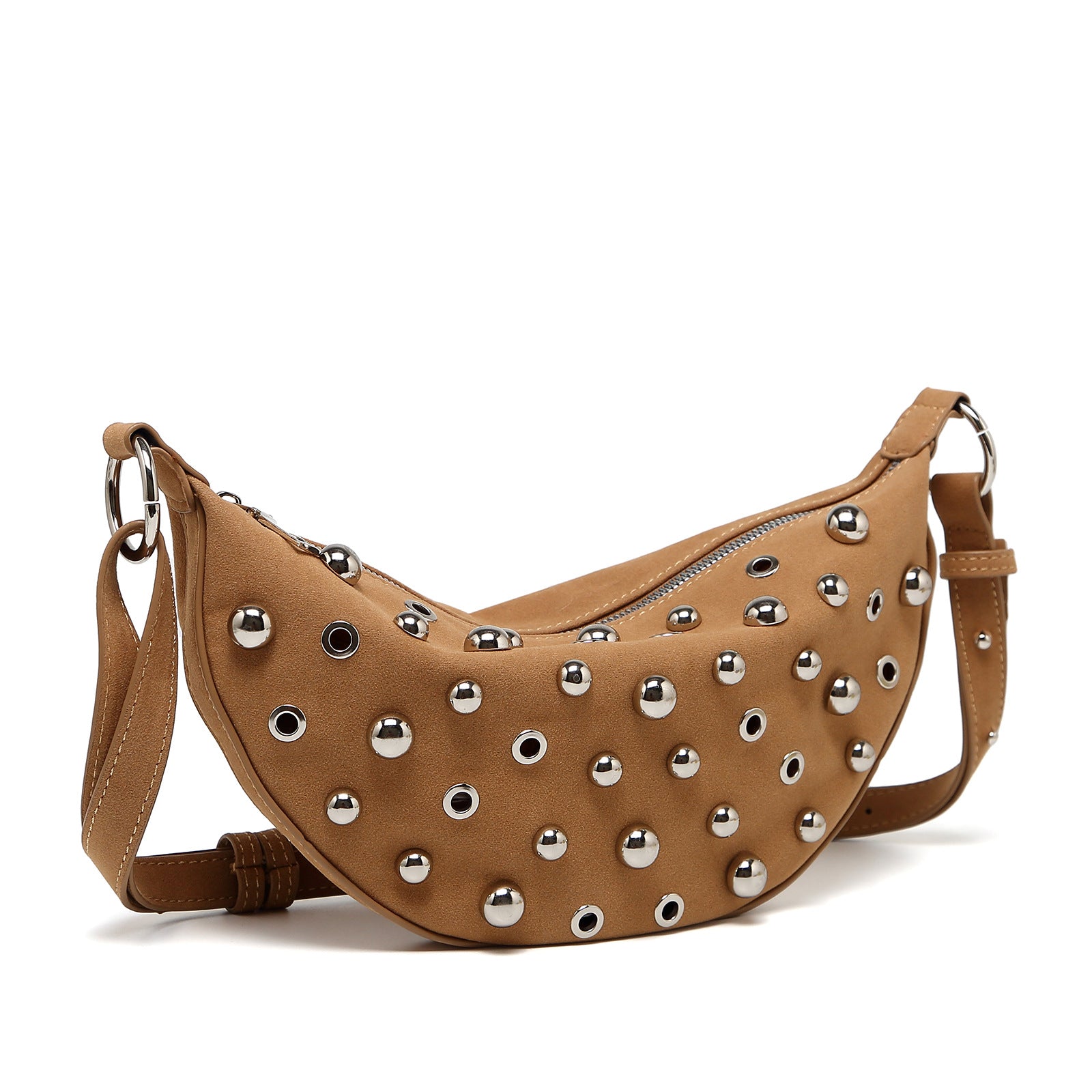 Fashion Retro Rivet Crossbody Bag Metallic Matte Bag