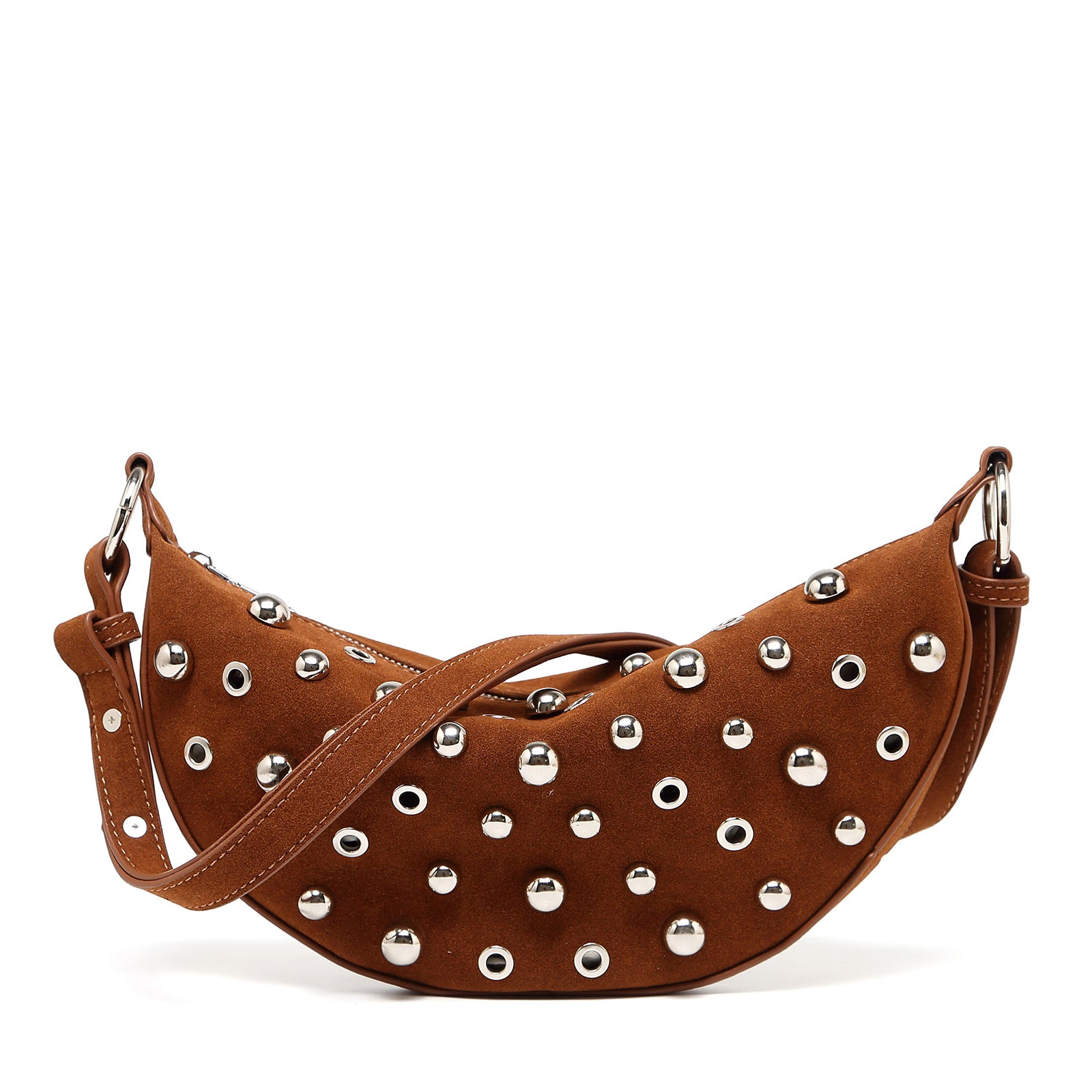 Fashion Retro Rivet Crossbody Bag Metallic Matte Bag