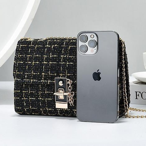 Versatile Gold Silk Contrast Color Bag