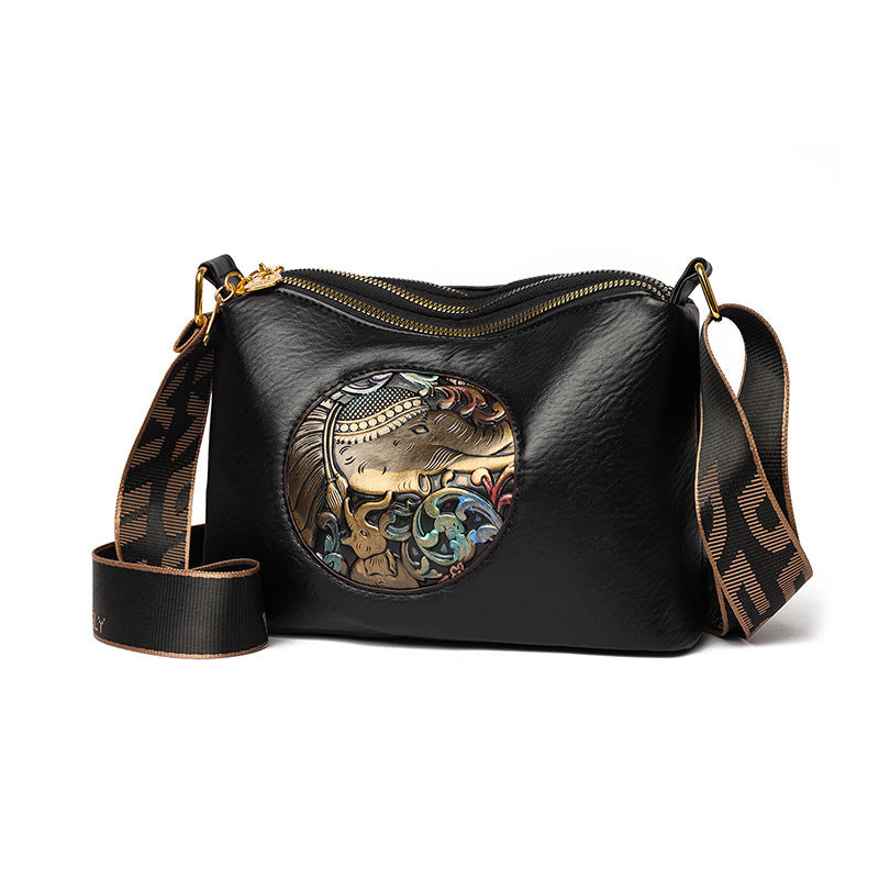 Multi-Compartment Retro Shoulder Bag