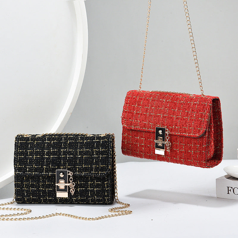 Versatile Gold Silk Contrast Color Bag