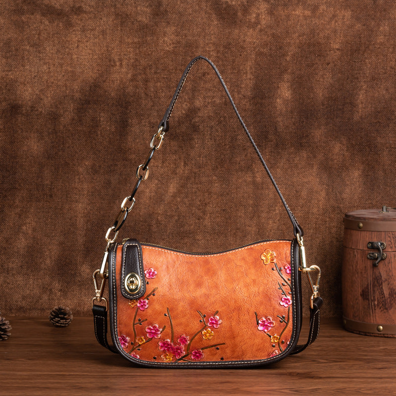 Retro First-Layer Cowhide Simple Shoulder Bag