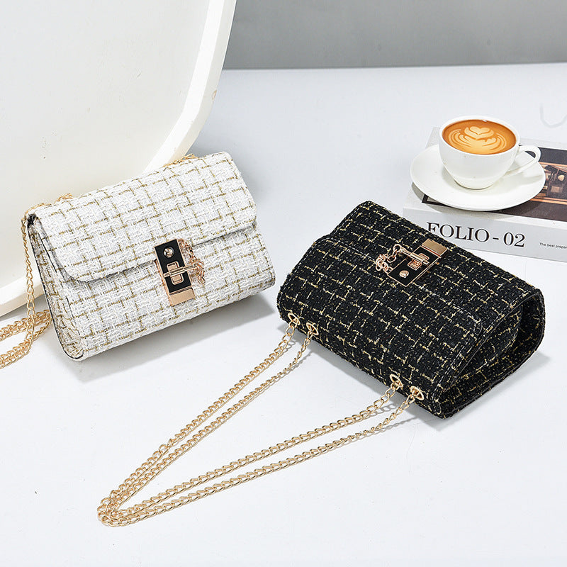Versatile Gold Silk Contrast Color Bag